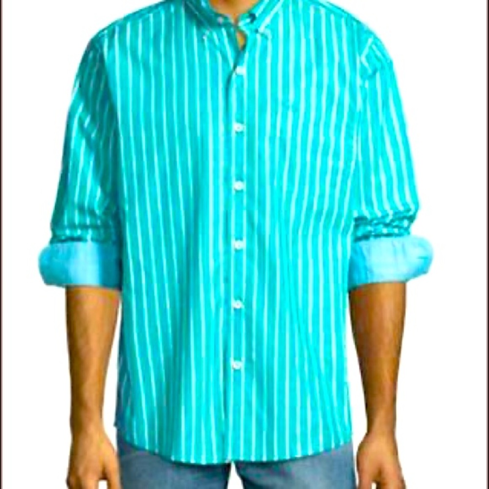 Tommy Bahama Men XL Shirt Cabana Lagoon Water Cotton NWT